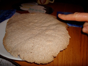 Homemade rye matzo