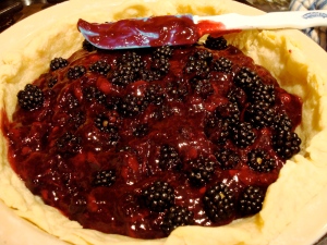My blueberry blackberry homemade butter crust creation.