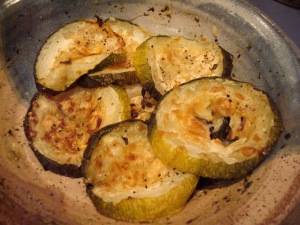 Roasted tail-end of a zucchini, candy-sweet.